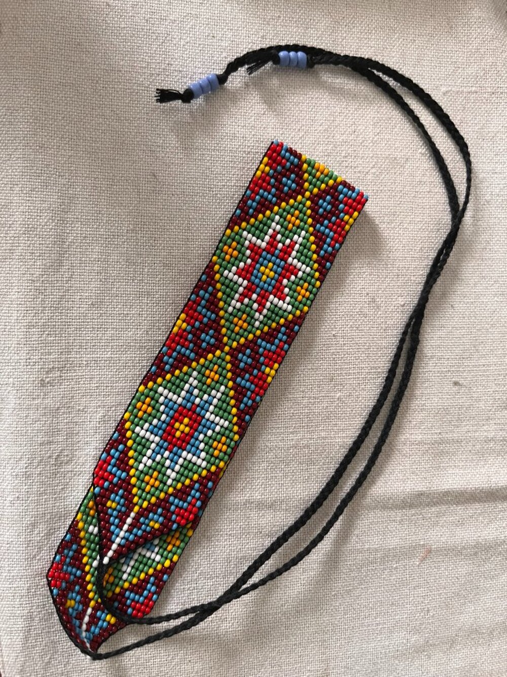 Ukrainian star pattern beaded choker